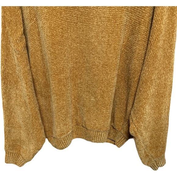 Double Zero Mustard Colored Plush Sweater Size Large Oversized Fit Holiday - Picture 3 of 6
